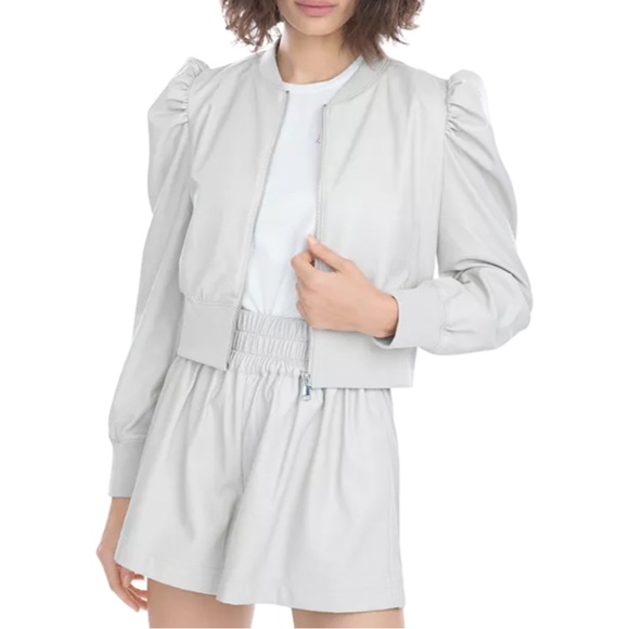 Generation Love Tinsley Faux Leather Bomber Jacket in Pebble - NWT - Picture 5 of 5